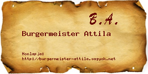 Burgermeister Attila névjegykártya