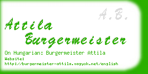 attila burgermeister business card